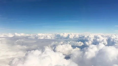 Cloudscape sky HD aerial video background Flying over сumulus clouds Stock Footage 74730078