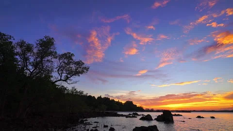 Cloudscape sky sunset at twilight. Stock Footage 136549407