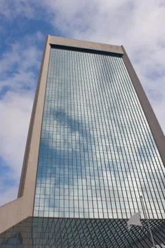 Cloudscape on skyscraper Stock Photos