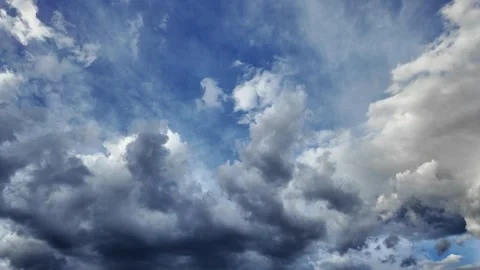 Cloudscape with stormy sky and sun light, 4K Stock Footage 273211051