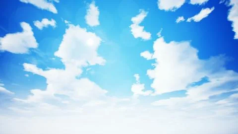Cloudscape with summer sun Stock Illustration