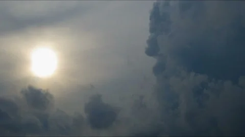 Cloudscape of sun behind clouds Stock Footage 48222238