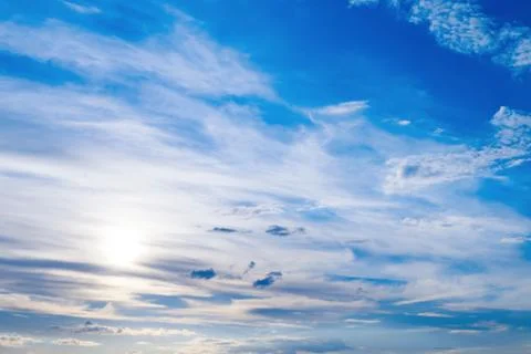 Cloudscape with a sun Stock-Fotos