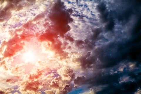 Cloudscape with a Sunlight Stock Photos