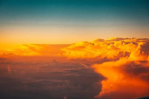 Cloudscape sunshine time in the sky Stock Photos