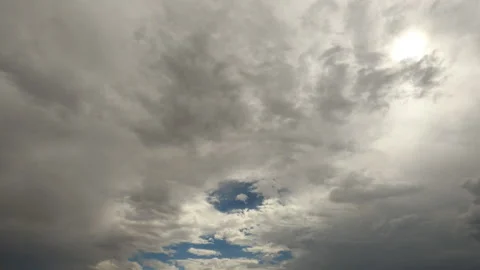 Cloudscape time lapse of dark ominous clouds gathering above the horizon Stock Footage 137623570