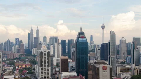 Cloudscape time lapse at Kuala Lumpur city skyline Stock Footage 115078038