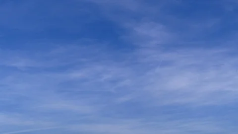 Cloudscape Timelapse One Plane Flies By Stock Footage 100021767