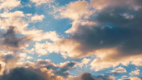 Cloudscape timelapse rays of light through clouds Stock Footage 129697494