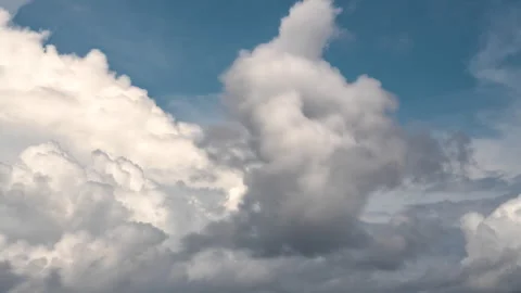 Cloudscape Transforming Timelapse: Dynamic Cloud Formation in Blue Sky. Stock Footage 302535406
