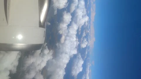 Cloudscape view from airplane window Stock Footage 248383780