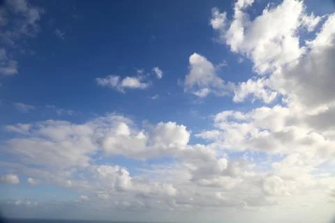 Cloudscape. View of blue sky with white clouds Stock Photos