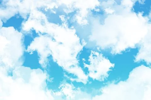 Cloudscape white texture cumulus clouds in blue sky. Foto stock