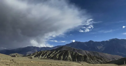 Cloudscape wilderness Ladakh India time lapse Stock-Footage 34418532