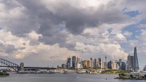 Cloudscapes Over Sydney CBD Timelapse Stock Footage 141886862