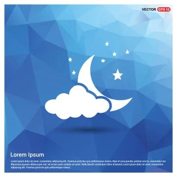 Cloud,Star,Moon, Icon 스톡 일러스트