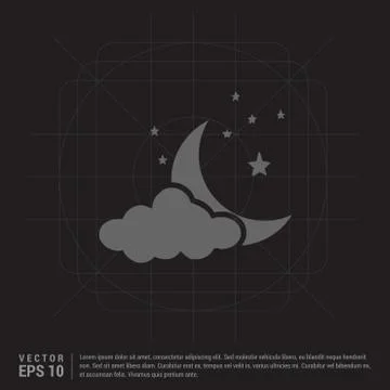 Cloud,Star,Moon, Icon 스톡 일러스트