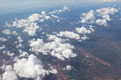 Cloud,View of the clouds seen from airplane window Stock Photos