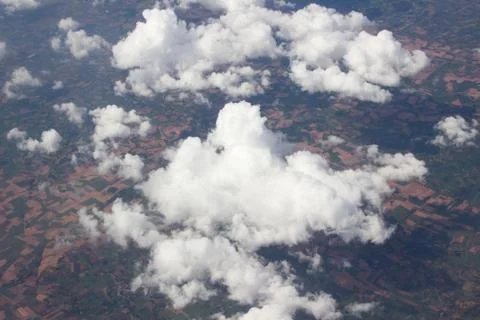 Cloud,View of the clouds seen from airplane window Stock Photos