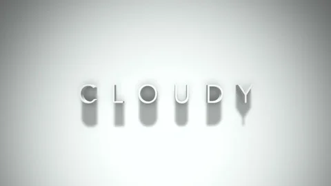 Cloudy 3D title animation with shadows on a white background Stock Footage 296003127