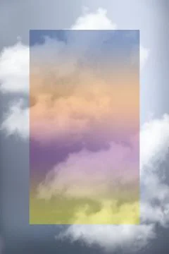 Cloudy abstract background with soft colors and graphic elements. Glowing bac Stock Photos