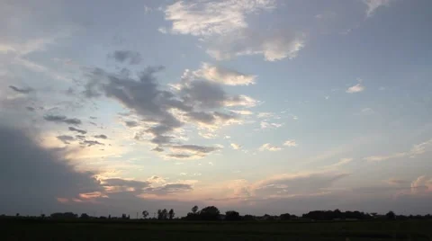 Cloudy and colorful sunset Stock Footage 47991296