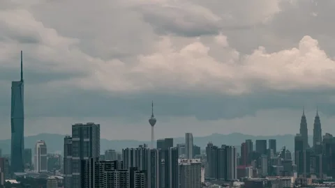 A cloudy and hazy day time lapse in Kuala Lumpur, Malaysia at day Stock Footage 342892734