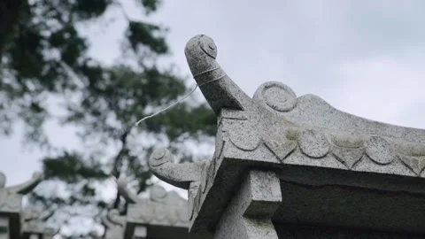 Cloudy and Rainy Cemetery in Wuhan 05 Stock Footage 305608732