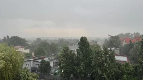 Cloudy and rainy July day in a small town Stock Footage 252045409
