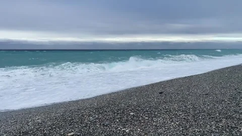 Cloudy and Windy Day by the Seashore in Hualien, Taiwan Stock Footage 255591354