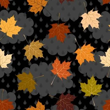 Cloudy autumn pattern 스톡 일러스트
