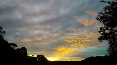 Cloudy Autumn Sunset  Stock Footage 64679776