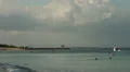 Cloudy bali beach with boats HD Footage