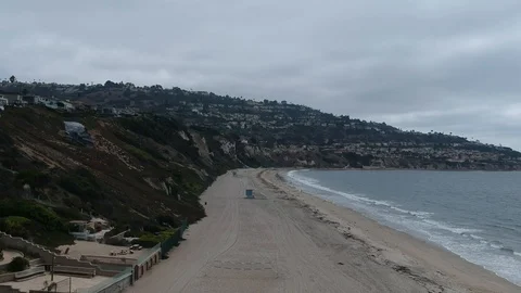 Cloudy beach aerial shot Stock Footage 103104139