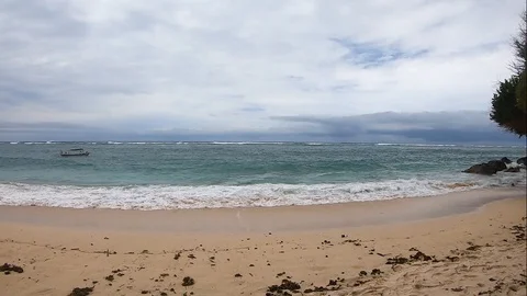 Cloudy beach ocean. Timelapse Stock Footage 107267213