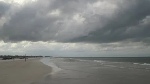 Cloudy Beach Timelapse Stock Footage