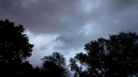 Cloudy Blue Night Sky Storm Lightning Flashes Video Video stock 336803420