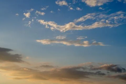 Cloudy blue sky abstract background, blue sky background with tiny clouds Stock-Fotos