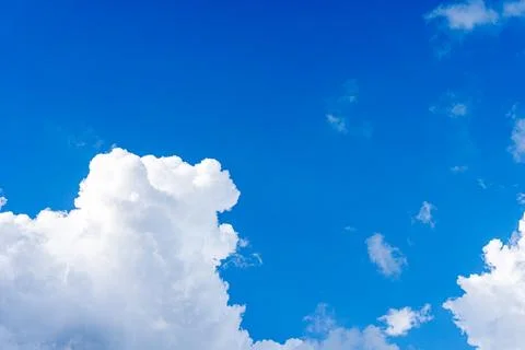 Cloudy blue sky abstract background, blue sky background with tiny clouds Stock-Fotos