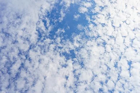 Cloudy blue sky abstract background, blue sky background with tiny clouds Stock Photos