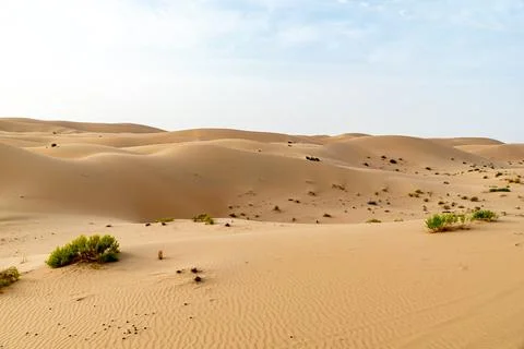 Cloudy blue sky in the desert Stock Photos