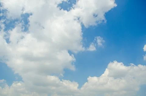 Cloudy Blue Sky , Imagination shape of cloud Stock Photos