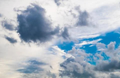 Cloudy blue sky. Stock Photos