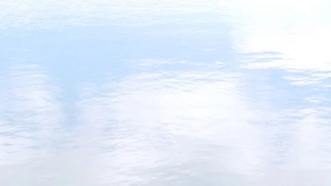 Cloudy blue sky reflection on a water ripple Stock Footage 74314230