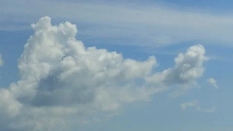 Cloudy blue sky seen from the rocking ship Video stock 280954038