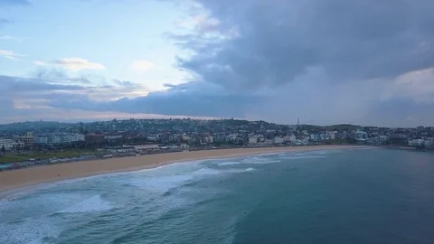 Cloudy Bondi Beach Stock Footage 77113156