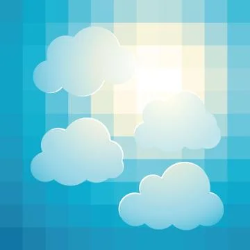Cloudy bright sky Stock Illustration