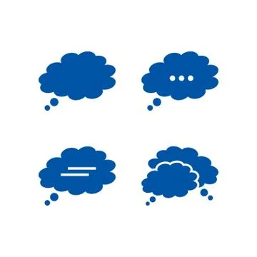 Cloudy bubble chat icon pack Stock Illustration