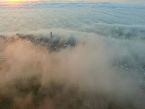 Cloudy Cape Town Sunset Aerial View Stock Footage 79773400