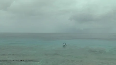 Cloudy Caribbean Sea View Stock-Footage 110912584